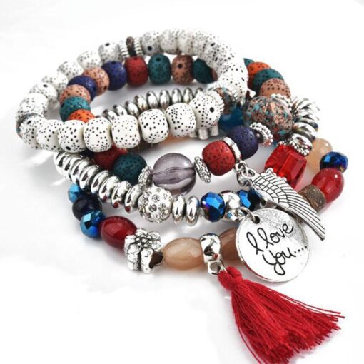 Lava Stone 4 in one Bracelet Bangles Without Charm