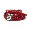 Carnelian 108 Mala 6 & 8mm Beads Natural Stone Bracelet Mala Prayer Beads OM Charm Meditation Necklace VTrendz