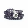 Amethyst 108 Mala 6 & 8mm Beads Bracelet Mala Prayer Beads OM Charm Meditation Necklace VTrendz