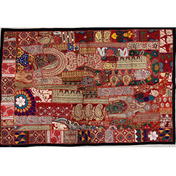 VPT-A05 Handmade Vintage Patchwork Abstract Tapestry Bohemian style Heavy Embroidered Ethnic Hippie Indian Wall décor Art Wall hanging 40 x 60 Inches