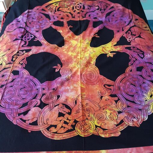 Celtic Tree Of Life Wall Hanging Handmade Cotton Tapestry 84"x54" inch