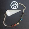 Selenite Chakra Beads 12 faceted Pendulum 3-in-1 pendulum, bracelet, pendant VTrendz
