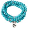 Turquoise 108 Mala Bead 6 & 8mm Stone Beads Lotus Pendant Necklace Charm Natural Stone Yoga Bracelet VTrendz
