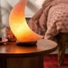 Crescent Moon Himalayan Natural Rock Salt Lamp Crystal Air purifier / Ionizer 4.5 - 7 lbs VTrendz