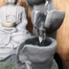 Buddha Lotus Tabletop Fountain with LED Light Antique Resin Tabletop Waterfall Fountain 21cm*21cm*28 cm VTrendz