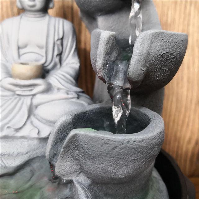 Buddha Lotus Tabletop Fountain with LED Light Antique Resin Tabletop Waterfall Fountain 21cm*21cm*28 cm - Image 7