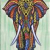 Elephant Tapestry Multicolor Wall Hanging Handmade Cotton Tapestry 84"x54" inch VTrendz