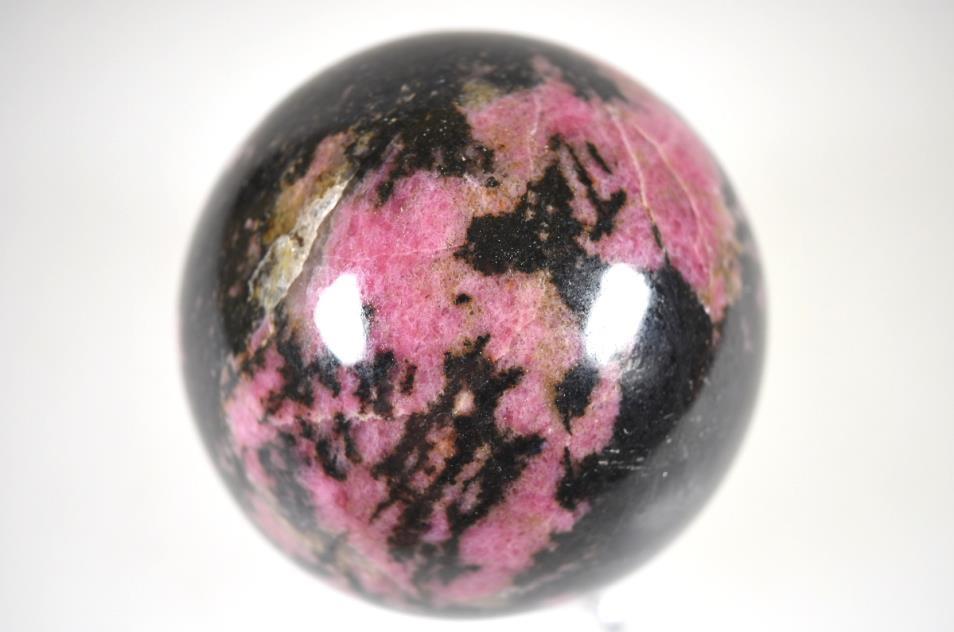 Natural Rhodonite Sphere – Artifact of Heart Forgiveness & Emotional Stability – 3"