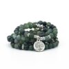 Jade 108 Mala 6 & 8mm Beads Natural Stone Bracelet Mala Prayer Beads OM & Tree of life Charm Meditation Necklace VTrendz