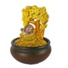 Golden Money Tree Fountain with Rolling Crystal Ball & LED Antique Resin Tabletop Waterfall Fountain 16X16X20 cm VTrendz