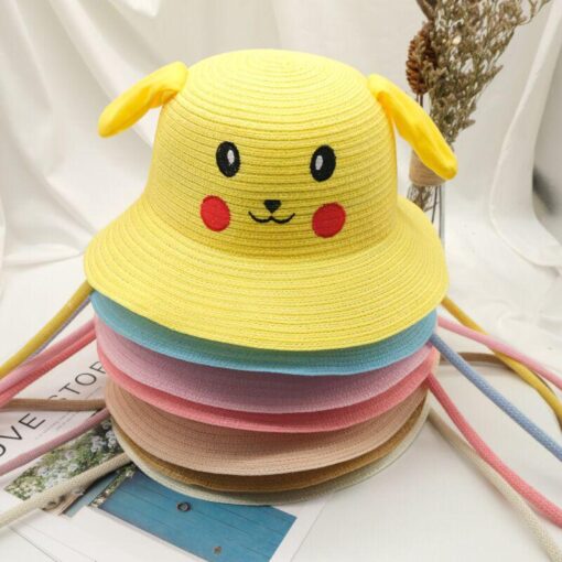 Smiley Children Straw Beach Hats Kids Breathable Paper Straw Hat; Kids One Size Fits Most (19-20 inches), adjustable size