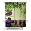 Purple Spring Spa with Orchids, Leaves, Candles, Zen Spa Shower Curtain, Meditation, Therapy, Relaxing, Shower Curtain with Hooks VTrendz
