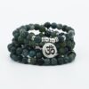 Jade 108 Mala 6 & 8mm Beads Natural Stone Bracelet Mala Prayer Beads OM & Tree of life Charm Meditation Necklace VTrendz