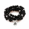 Black Tourmaline 108 Mala 6 & 8mm Beads Bracelet Mala Prayer Beads OM Charm Meditation Necklace VTrendz