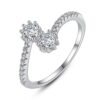 Overlapping CZ Fashion Finger Rings