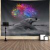 Elephant with Colors Tapestry, Wall Hanging, Table Cover, Home Decor VTrendz