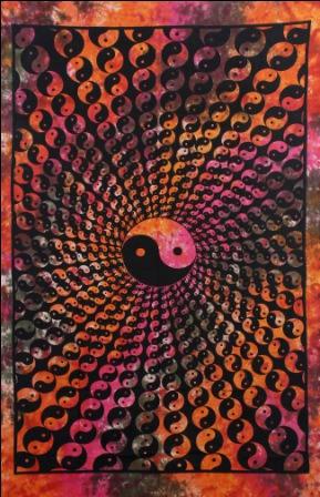 Yin Yang Spiral Wall Hanging Handmade Cotton Tapestry 84" x 54" inch