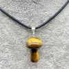 Tiger Eye Mushroom Carved Pendant Necklace Natural Crystals For Energy Balancing, Meditation, Reiki, Healing Approx. 2cm Pendant VTrendz