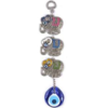 3-Elephant Evil Eye Hangings with Meenakari, Handmade, 8.6" Inch VTrendz