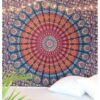 Hippie Tapestry Twin size - Blue Mirchi Kali Mandala Boho Bohemian Decor Psychedelic Tapestries Wall Hanging Mandala Room Hangings 84 x 54 inch VTrendz
