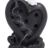 Heart & Cupid with LED light Backflow Incense Burner, Reflux Burner, Large Handmade Ceramic Backflow Cone Sticks Incense Holder Home Décor Craftwork Figurine Size: 12.5*20 cm VTrendz