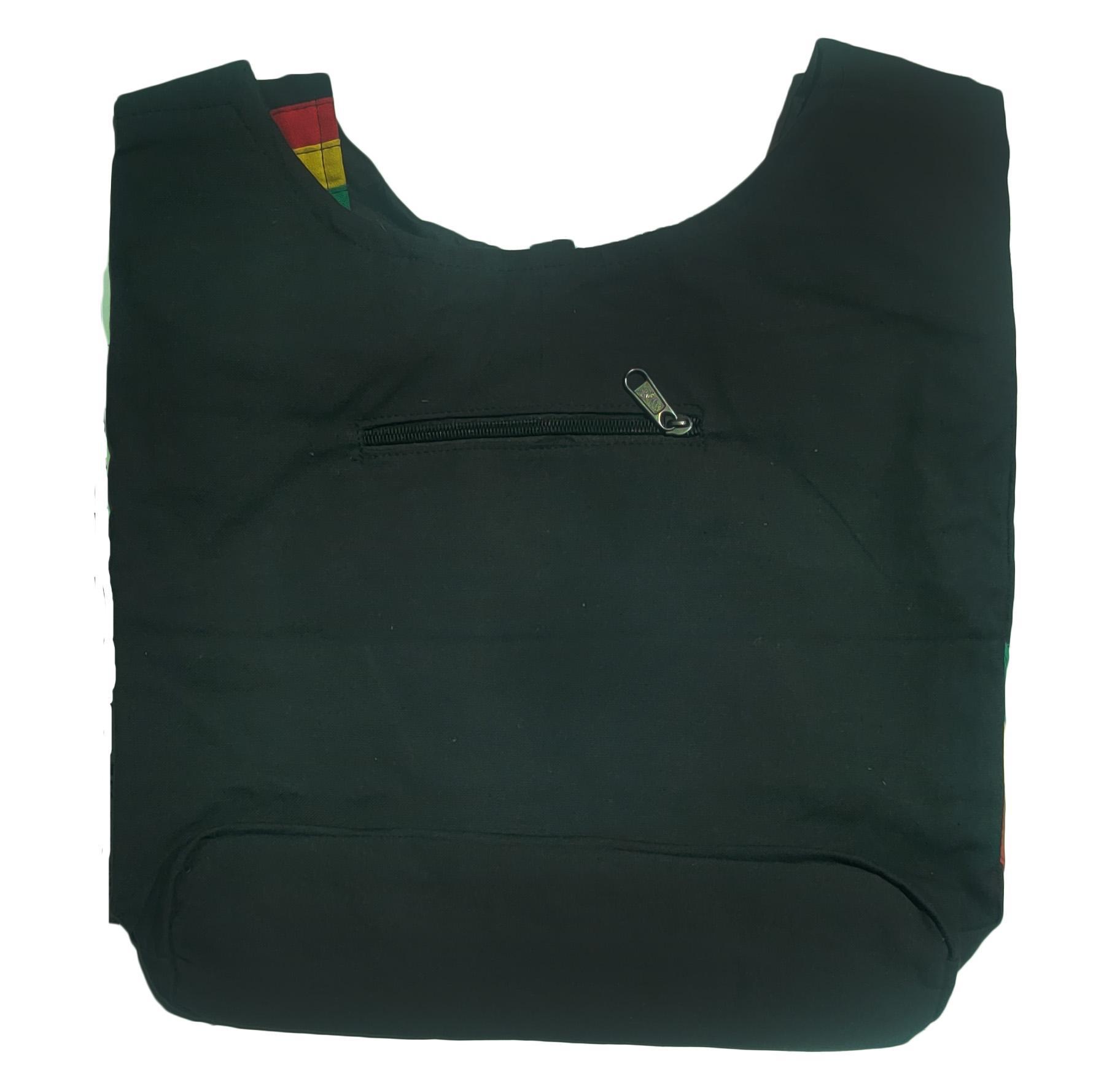 Rasta Print On Black Bohemian Hobo Bag - Image 2