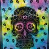 Sugar Skull with mini Skulls Wall Hanging Handmade Cotton Tapestry 84"x54" inch VTrendz