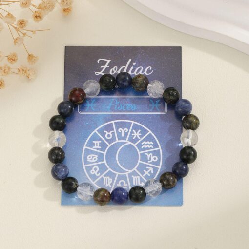 Pisces Zodiac Stone Bracelet