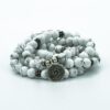White Turquoise 108 Rosary 6 & 8mm Stone Beads Necklace / Bracelet Natural Stone VTrendz