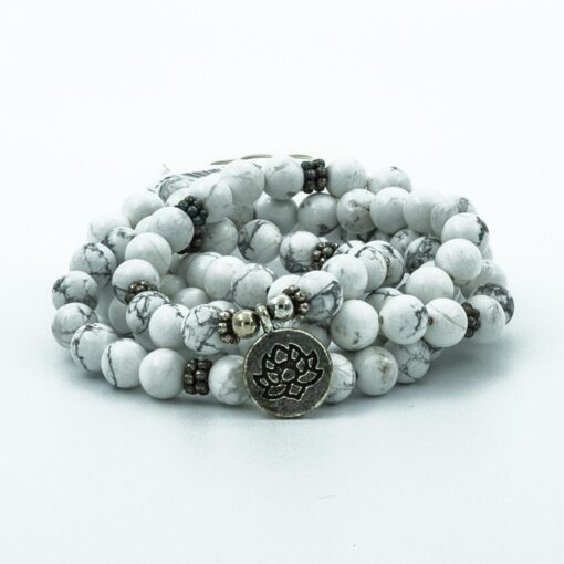 White Turquoise 108 Rosary 6 & 8mm Stone Beads Necklace / Bracelet Natural Stone