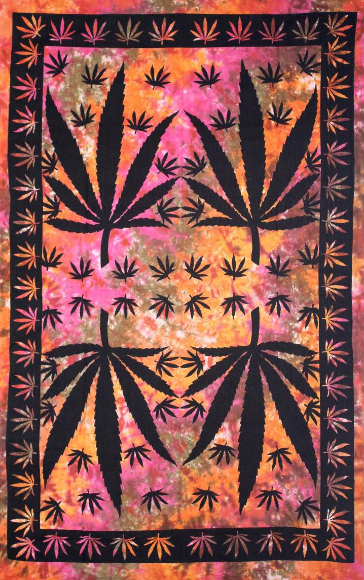 Hemp 4 Leaf Wall Hanging Handmade Cotton Tapestry 84"x54" inch - Image 2