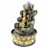 Goddess of Wealth & Prosperity Goddess Lakshmi Fountain / Lakshmi with Lotus Flower, Rolling Crystal Ball & LED Antique Resin Tabletop Waterfall Fountain 22 cm*22 cm*29 cm VTrendz