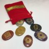 7-Chakra Stone Set Engraved Oval / Round Gemstone in Black Velvet Chakra Pouch VTrendz
