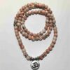 Sunstone/Rhodochrosite 108 Natural Stone Yoga 108 Mala 6 & 8mm Bead Necklace Charm Bracelet VTrendz