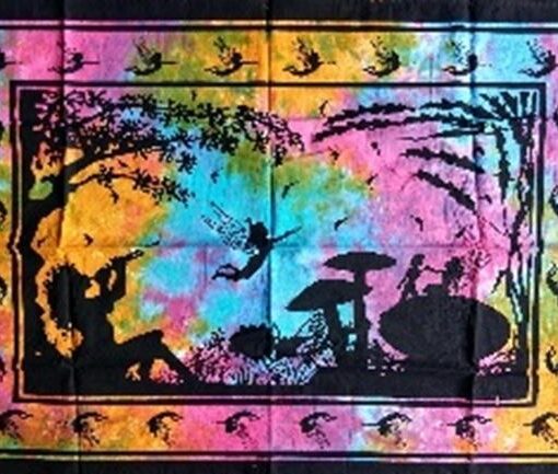 Mushroom Fairy Poster Wall Hanging Handmade Cotton Tapestry 40"x30" inch