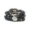 Smoky Quartz / Smokey Quartz 108 Mala Bead 6 mm Stone Beads with Om & Tree of life Charm Natural Stone Yoga necklace/Bracelet VTrendz