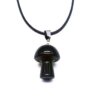 Black Onyx Mushroom Carved Pendant Necklace Natural Crystals For Energy Balancing, Meditation, Reiki, Healing Approx. 2cm Pendant VTrendz