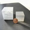 Solid Selenite Cube: Architectural Anchor for Stability & Crystalline Clarity (2–3 Inch)