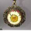 Real Flower Pendant Chains in Resin and Metal Antique Finish VTrendz