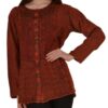 Rayon Open Designer Georgette Embossed Front Open Top with Long Sleeves and Tie at Back VTrendz
