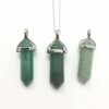 Green Aventurine Bullet Shaped Pendant Necklace for Relaxation, Positivity, and Balancing Energy VTrendz