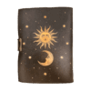 Celestial Sun & Moon Leather Journal | Grimoire of Light and Shadow VTrendz