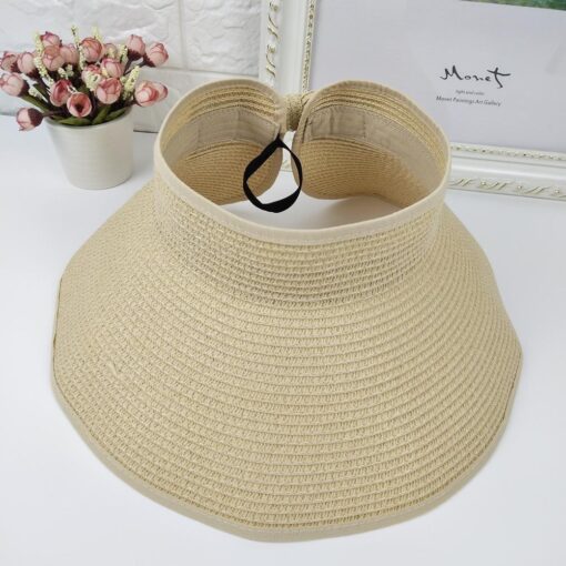 Visor Hat with Adjuster Velcro and Bow;  Adult One Size Fits Most (22-23 inches), adjustable size