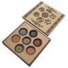 7-Chakra Disc set engraved Oval/Round Gemstone in Chakra Engraved Box VTrendz