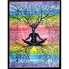 Yoga Man with Roots / 7-Chakra Meditating Man with Roots Wall Hanging Handmade Cotton Tapestry 84" x 54" inch VTrendz