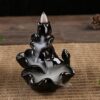Waterfall Black Ceramic Backflow Incense Holder Waterfall Incense Burner, Reflux Burner, Handmade Ceramic, Home Decor for Meditation, Mini-Zen Experience VTrendz