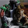 Elephants with Rockery Ceramic Backflow Incense Holder Waterfall Incense Burner, Reflux Burner, Handmade Ceramic, Home Décor for Meditation, Mini-Zen Experience Size: 15*17*6 cm VTrendz