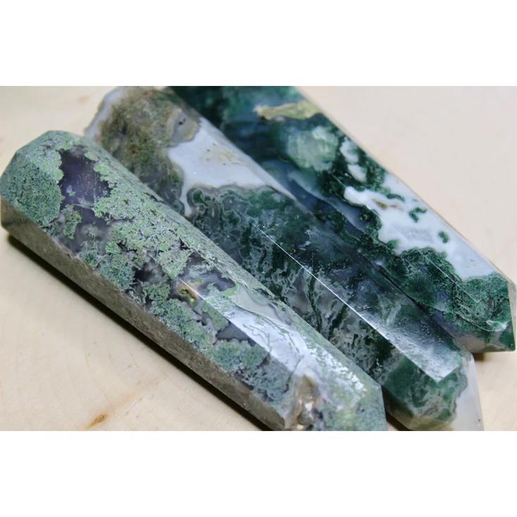 Moss Agate Obelisk Tower: Jumbo Healing Wand for Abundance, New Beginnings & Nature Connection - Image 2