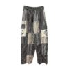 Black & White Heavy Boho Open Bottom Patch Pants VTrendz