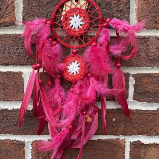 Cotton crochet double ring dreamcatcher 16 cm